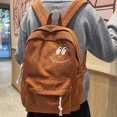 thumbnail image 2 of CUZIBR Corduroy Casual Backpack Cute Pattern Embroidery Adjustable Shoulder Strap Large Capacity Multi Pocket Daypack For Teen Girls College School Daily Commute Weekend Travel, 2 of 9