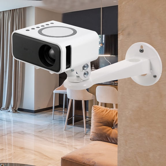 GETAJGHSD Space Saving White Wall Mount Projector Stand with 360 Degree Viewing Angle