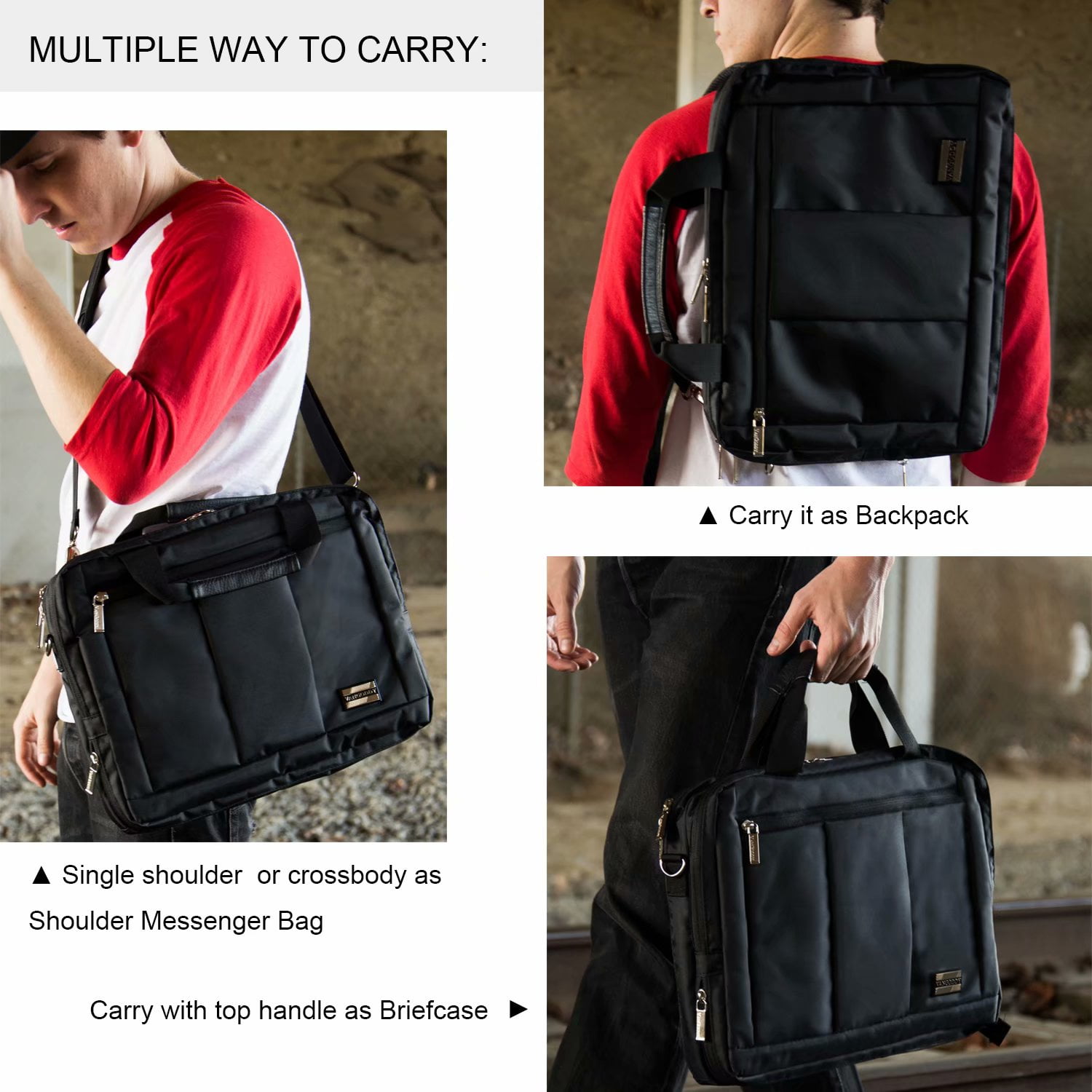 ECCRIS 15.6 Inch Laptop Shoulder Messenger Bag Briefcase Backpack Daypack Bookbag並行輸入 ECCRIS 15.6 Inch Laptop Shoulder Messenger Bag Briefcase Backpack