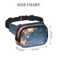 thumbnail image 4 of Picia Gold And Blue Fireworks Print Square Double-Layer Waist Bag Mini Adjustable Waist Belt Bag Exercise Running Travel Hiking, 4 of 9