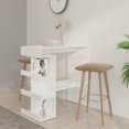 thumbnail image 1 of vidaXL Bar Table with Storage Rack High Gloss White 100x50x101.5 cm, 1 of 4