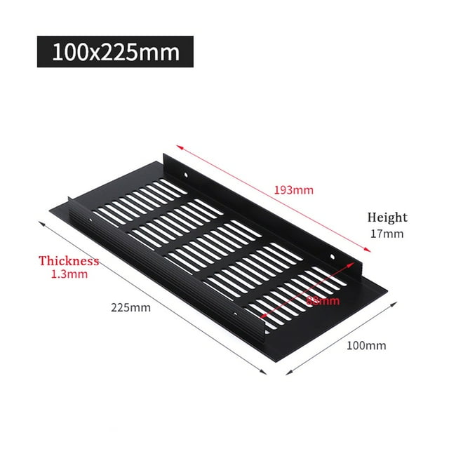 Ruibeauty 100mm Aluminium Rectangular Cabinet Wardrobe Air Vent Grille Ventilation-Cover