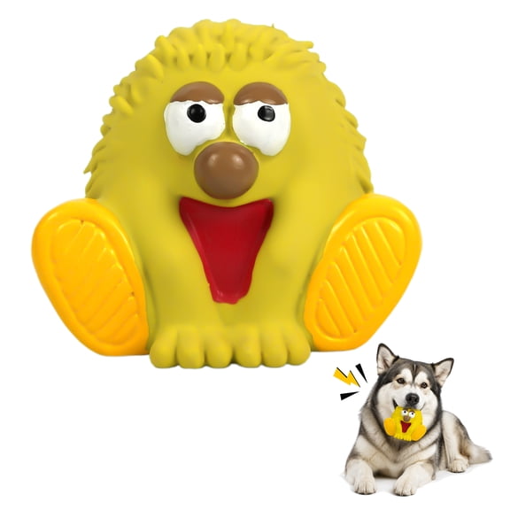 Deeow Squeaky Dog Chew Toy - Monster Shaped, Latex Interactive Puppy Play Toy, Teething Toy for Small & Medium Dogs