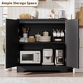 thumbnail image 6 of TROPOW Sideboard Buffet Cabinet - Credenza Storage with 4 Rattan Doors and Shelves, Modern Console Table Accent Coffee Bar Cabinet for Living Room, Kitchen, Hallway, Dining Room, Entryway, 6 of 7
