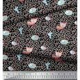 thumbnail image 2 of Soimoi Georgette Viscose Fabric Dot,Fish & Cat Kids Print Fabric by Yard 42 Inch Wide, 2 of 3