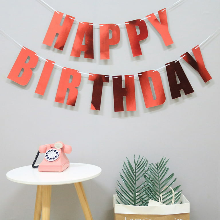 Ludlz Happy Birthday Banner, Fairy String Lights Hanging Birthday Sign ,  Birthday Bunting Banner Garland 2m Happy Birthday Paper Banners Wall  Hanging Bunting Garland Home Party Decor 