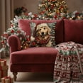 thumbnail image 4 of Festive Christmas Print Pillow Cover - Soft Holiday Decor for Couch, Sofa, Car Seat or Living Room, Cozy Decorative Accent A, 4 of 6