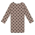 thumbnail image 5 of Jinhomg Womens Loose T Shirt Dress Cute Polka Dot Print Casual Dresses Plus Size Comfy Long Sleeve Crew Neck Midi Dress Daily Wear Lighten Deals of The Day Beige XXL, 5 of 8