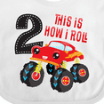 thumbnail image 4 of Inktastic Monster Truck How I Roll 2nd Birthday Boys Baby Bib, 4 of 4