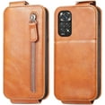 thumbnail image 3 of Zipper Wallet Case for Xiaomi Redmi Note 11 4G with Card Holder Slot, PU Leather Adjustable Kickstand Flip Handbag Phone Cover for Xiaomi Redmi Note 11/Redmi Note 11S SDLL Orange, 3 of 14