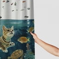 thumbnail image 3 of Orinice  Funny Cat Shower Curtain, Cute Kitten Catching Fishes in The Ocean Turtles Starfish Coral Aquatic Plants Bathroom Curtain Waterproof Fabric Machine Washable with 12 Hooks White, 3 of 7