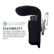 AH Premium 360 Rotating Military Grade Men Phone Belt Construction Holster Pouch, for Samsung Z Flip 4 5G, Z Flip3, Mot Razr 5G (Black Leather)