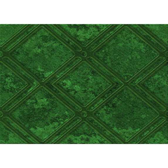 Ahgly Company Machine Washable Indoor Rectangle Transitional Green Area Rugs, 2' x 4'