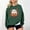 Green, variant on SuTry Ladies' Trendy Tops Cute Pumpkin Fashion Pattern Long Sleeve Loose Tops Hoodless Sweatshirts Blouses with Ribbed Cuffs Hem Detail(Pink#1,S)