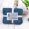 thumbnail image 5 of Soft Coral Fleece Bath Towel, Absorbent Polyester Bath Sheet for Daily Use and Travel, Quick-Dry Lightweight Towel for Gym and Beach, Navy Color, 36x80cm Size, 1 Count, 5 of 7