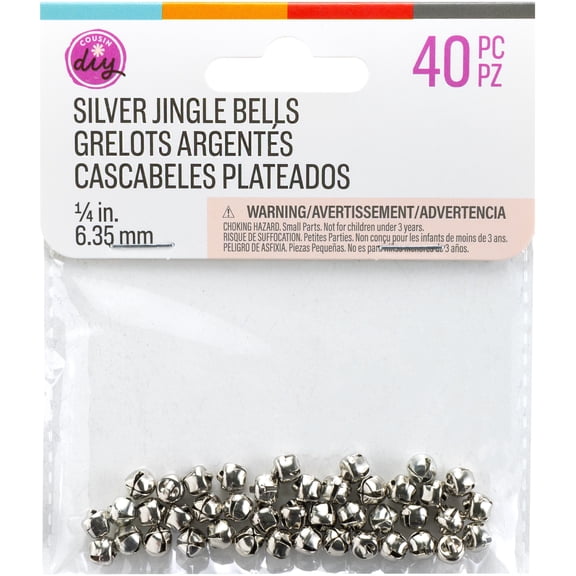 CousinDIY Jingle Bells 0.25" 40/Pkg-Silver