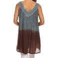 thumbnail image 2 of Sakkas Merida Ombre Relaxed Fit Sleeveless V-Neck Blouse - Dusty Blue - One Size Regular, 2 of 5