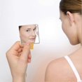thumbnail image 4 of Ultra-thin small mirrorYellow, made of unbreakable stainless steel, with PU leather case, easy to carry. It Can Be Used As Makeup Mirror, Pocket Mirro, 4 of 5