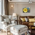 thumbnail image 6 of Bathroom Sunflower Canvas Wall Art Blue Butterfly Picture Spring Florals Painting Yellow Gray Print Artwork Framed for Bedroom Kitchen Dinning Room Living Room Office Home Decor 16"x12", 6 of 6