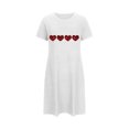 thumbnail image 5 of Yufatyle White Valentines Day Gifts Short Sleeve Crew Neck Nightgowns Soft Comfort Homewear Heart Graphic T-Shirts Dress, 5 of 6