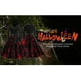 thumbnail image 4 of Halloween Costumes Woman 2024 Plus Size Bloody Dress V Neck Long Sleeve Blood Vintage Dresses Scary Cocktail Swing Dress Halloween Funny Adult Halloween Costumes, 4 of 6