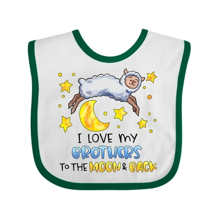 

Inktastic I Love my Brothers to the Moon and Back Cute Sheep Gift Baby Boy or Baby Girl Bib