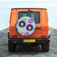 thumbnail image 6 of Fuzoiu Donuts Print Universal Spare Tire Cover with Buckle Strap, Waterproof Wheel Covers for Jeep, Trailer, RV, Truck and All Car-16 inch, 6 of 6