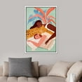 thumbnail image 3 of IDEA4WALL Framed Canvas Print Women & Tropical Cheetah Jungle Plant Nature Animals Funny Wall Art Preppy Room Decor Bohemian Colorful Minimalism Artwork - White 16"x24", 3 of 5