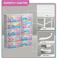 thumbnail image 4 of PetFurnishn  Kids Dresser with 10 Drawers - Storage Chest Organizer Unit Nightstand - Steel Frame, Wood Top, Tie-Dye Fabric Bins for Clothes- Wide Furniture for Bedroom, Hallway, Closet, Watercolor, 4 of 7