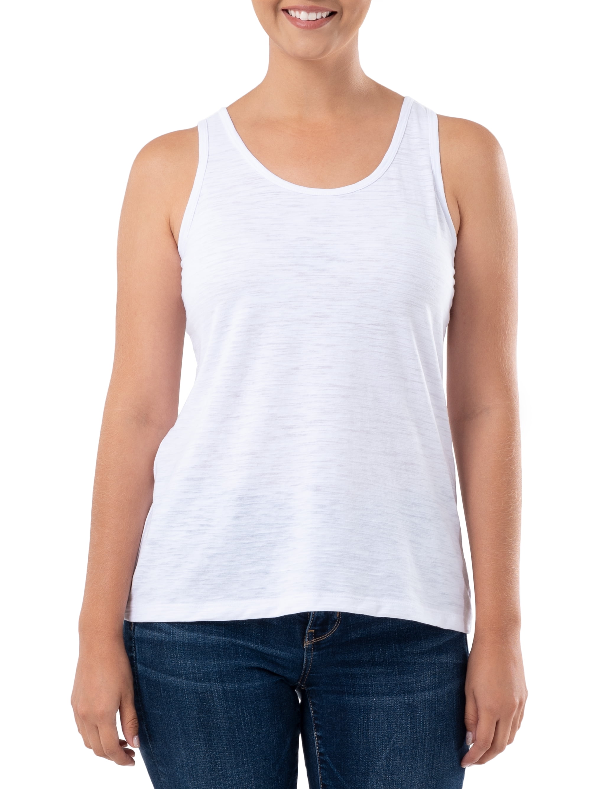Time and Tru Women's Slub T-Shirts and Tank Top, 3-Pack