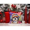 thumbnail image 2 of Shih Tzu Hippie Dawg Fabric Decorative Pillow 18 in x 18 in, 2 of 5