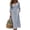 Gray, variant on Ayolanni 3/4 Sleeve Dresses for Women 2026 V Neck Cotton A-Line Maxi Dresses Solid Work Formal Button Down Long Dress with Pockets Green L