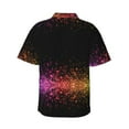 thumbnail image 4 of Xecao Colorful Sparkling print Hawaiian shirt - a stylish short-sleeve button-down for men, perfect for casual beach and tropical outings., 4 of 9
