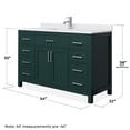 thumbnail image 5 of Wyndham Collection Beckett 54" Wood Single Bathroom Vanity in Nickel/Green, 5 of 6