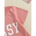 thumbnail image 6 of Qmyliery Kids Tops Short-sleeved Round Neck Letter Printing Shirt Tops Casual, 6 of 9
