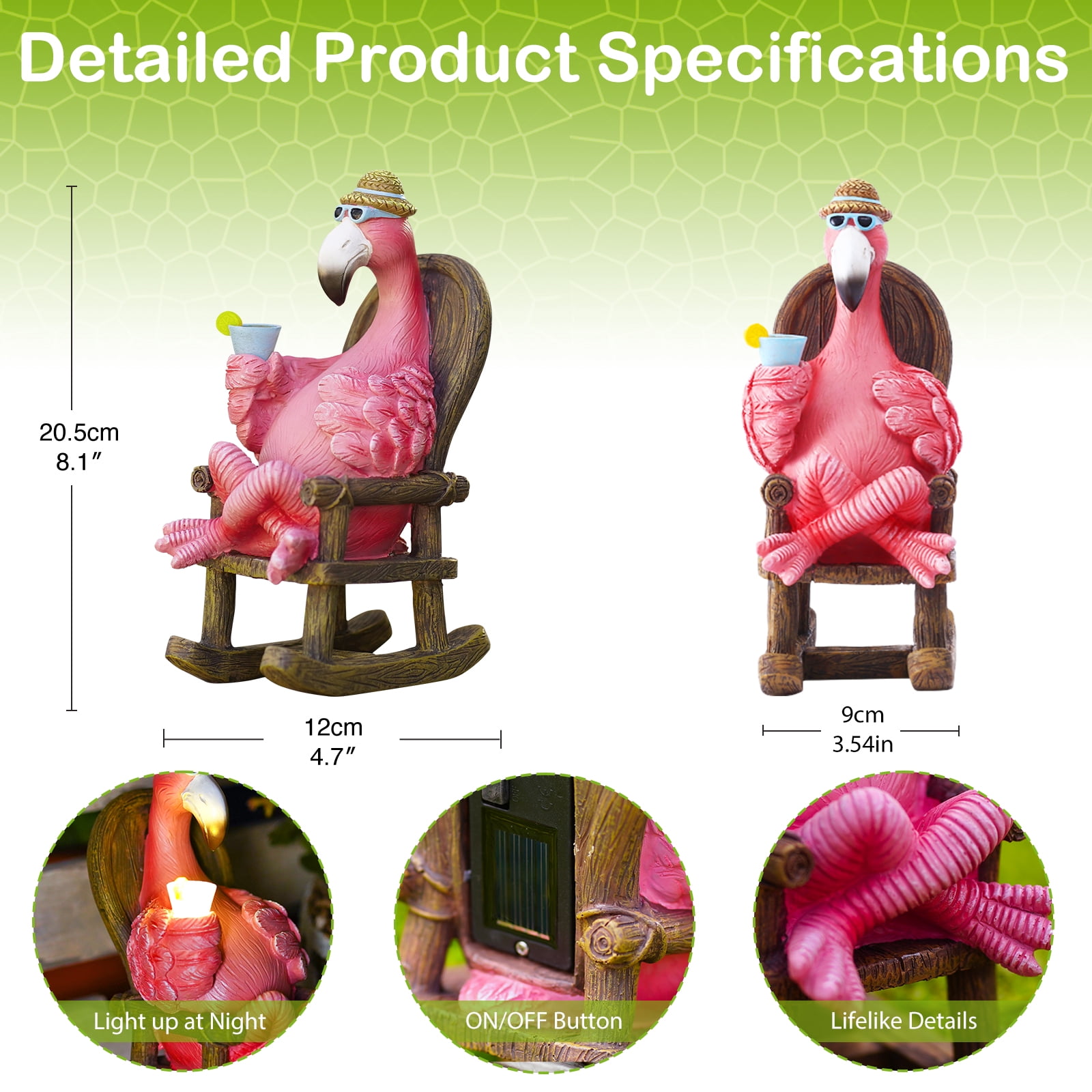 Solar Flamingo Statue for Garden - Suitable for Garden Lawn Patio Porch Decor