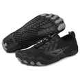 thumbnail image 4 of lnmuld Men Women Barefoot Shoes, Breathable Mesh Shoes for Water Yoga Fitness Hiking Color:Black,Size:6, 4 of 5