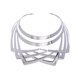 thumbnail image 4 of Collares elegantes de metal, gargantillas africanas grandes Plata, 4 of 9