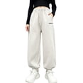 thumbnail image 6 of Nilvkv Girls Baggy Sweatpants, Girls Pants, Cuffed Joggers with Elastic Drawstring Waist and Side Pockets in Solid Colors, ideal for Fall Beige 14-15 Years, 6 of 6