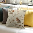 thumbnail image 3 of Wuche  Adorable Bird Throw Pillow Cover Willow Branch Cute Robin Rustic Vintage Animal Watercolor Print Cozy Square Cushion Case for Men Women Boys Girls Room Home Decor  18x18 Inch Short plush, 3 of 5