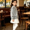 thumbnail image 6 of GiLiling Girls Round Neck Knitted Sweater with Cute Bow Decor, Solid Color Long Sleeve Pullover Top, Casual Knitwear for Kids Fall Winter School Outfits (Grey, 6-7 Years), 6 of 8
