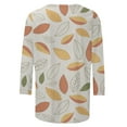 thumbnail image 5 of Pompotops T-shirt de Mode pour Femme Mi-Long Manches 3/4 Blouse Col Rond Hauts Décontractés Liquidation, 5 of 5