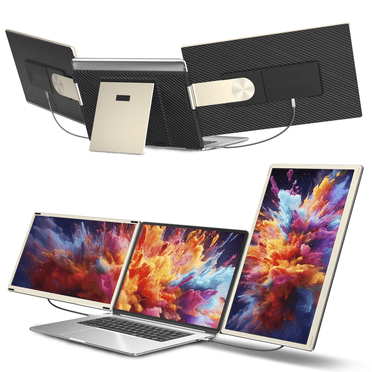 Laptop Screen Extender, 15.6" Portable Monitor for Laptop with 120% sRGB, FHD 1080P IPS, 235° Rotation Ultra-Slim Triple Monitor Extender Plug & Play Compatible with 13-17.3" Laptops