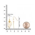 thumbnail image 3 of Auriga Fine Jewelry 14K Yellow Gold Mother of Pearl Leaf Dangle Earrings for Women (L- 1.30 inch, W- 0.51 inch), 3 of 6