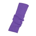 thumbnail image 3 of Women's Knitted Leg Warmers Boot Cuffs, 40cm Long Solid Color Stacked Sock Sleeves, Warm Boot Toppers for Winter Fashion and Outdoor Wear - Purple, 3 of 3