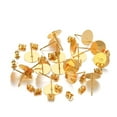 thumbnail image 1 of Cateissary 100 juegos de pendientes de acero inoxidable con base de pasador, tapones para pendientes DIY, conector hipoalergénico, accesorio de pendiente Artesanía Color Dorado/ 10mm Cateissary HA061131-13, 1 of 6