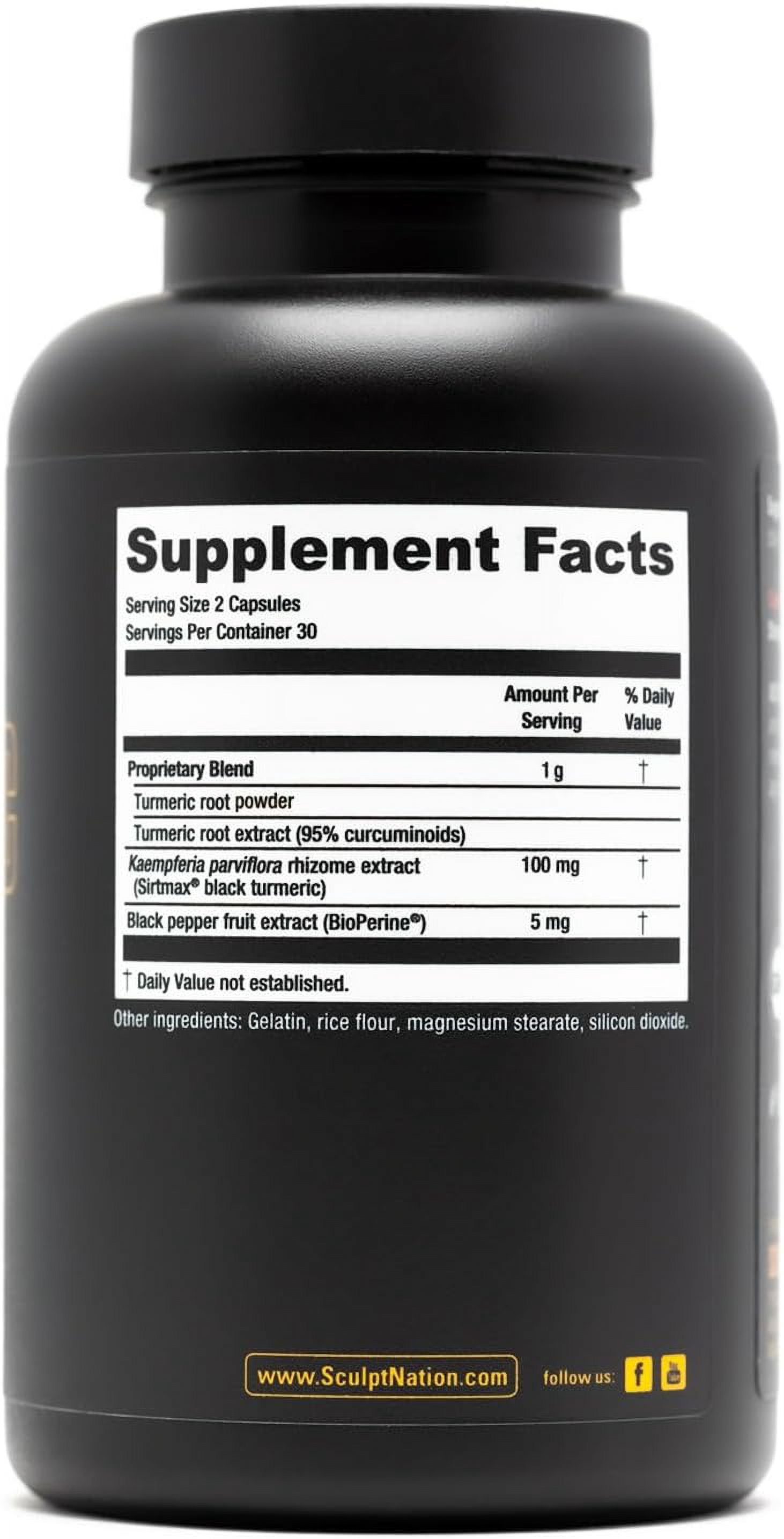 Sculpt Nation T-Boost Max and Turmeric Curcumin with Ashwagandha Tribulus Black Pepper and Ginger 2 Pack 60 Capsules Each