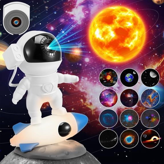 Elec3 Astronaut Galaxy Projector, 12 In 1 Space Projector for Bedroom, Astronaut Projection Lamp Starry Sky Nebula Night Light Room Decor Ambient Light Gifts for Kids, Adults, Christmas, Birthday
