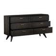 thumbnail image 4 of Baly Acacia Mid-Century 6 Drawer Dresser, 4 of 10