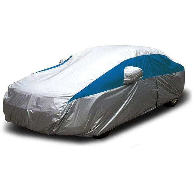 Titan Brilliant Colour Poly 210T Car Cover for Sedans 472-513 cm. Waterproof, UV Protection, Scratch Resistant, Driver-Side Zippered Opening. Fits Camry, Accord and More.